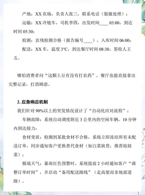 食材,副食品配送总体服务技术方案